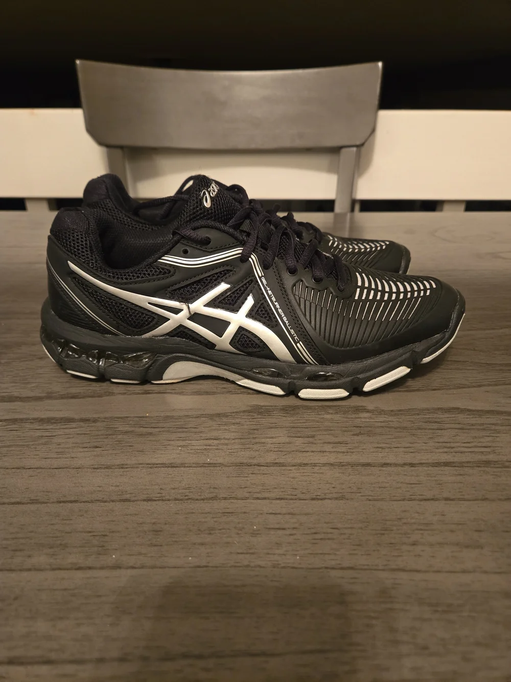 Asics Black and White Athletic Running Shoes